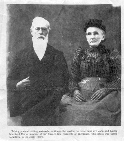 John Alford Ervin and Laura Elizabeth Mumford Ervin